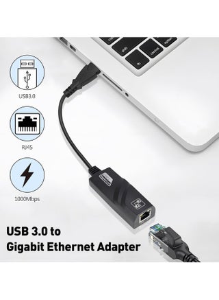 USB 3.0 to Ethernet Adapter, USB to Network 1000Mbps Gigabit RJ45 LAN Internet Adapter Converter Compatible with MacBook, Surface, Laptop PC with Windows, XP, Vista, Mac/Linux Driver Free - view 3